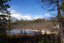 Рисунок 4. Место первой ночевки. Озеро около развилки троп идущих на Хубуты и на Эхе-Гер