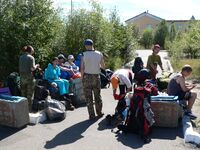 Группа на вокзале в Новой Чаре