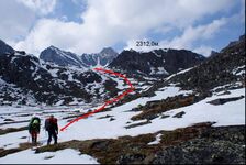 Рисунок 44 Спуск по долине р. Барун-Хандагай. Вид вверх по долине