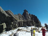 «Высота 2222» — пик Птица, вид с седловины «перевала» Птица Ложная