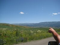 Вид, открывающийся при спуске в долину Лепсы с севера.