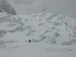 Рис. 4.75. Ледопад пройден, выходим на ровный ледник.